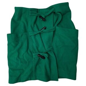 Rare Italy Made Vintage Green Wool Skirt with Toggle Closures & pockets!